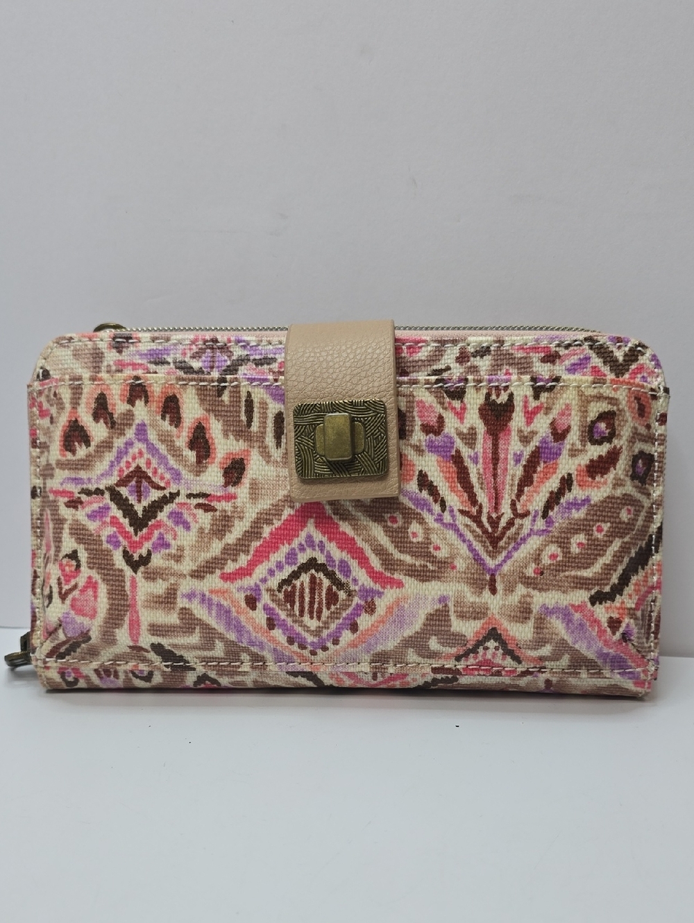 Sakroots Beige Pink Purple Tribal Print Smartphone Crossbody NWT